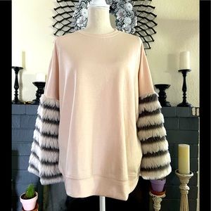 Zara top with faux fur